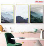 欧式简山水风景客厅装饰画无框画