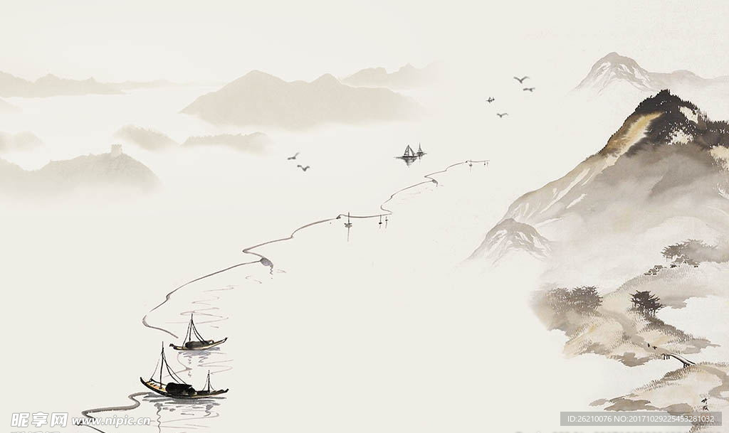 水墨中国风背景墙