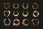 花朵花环边框