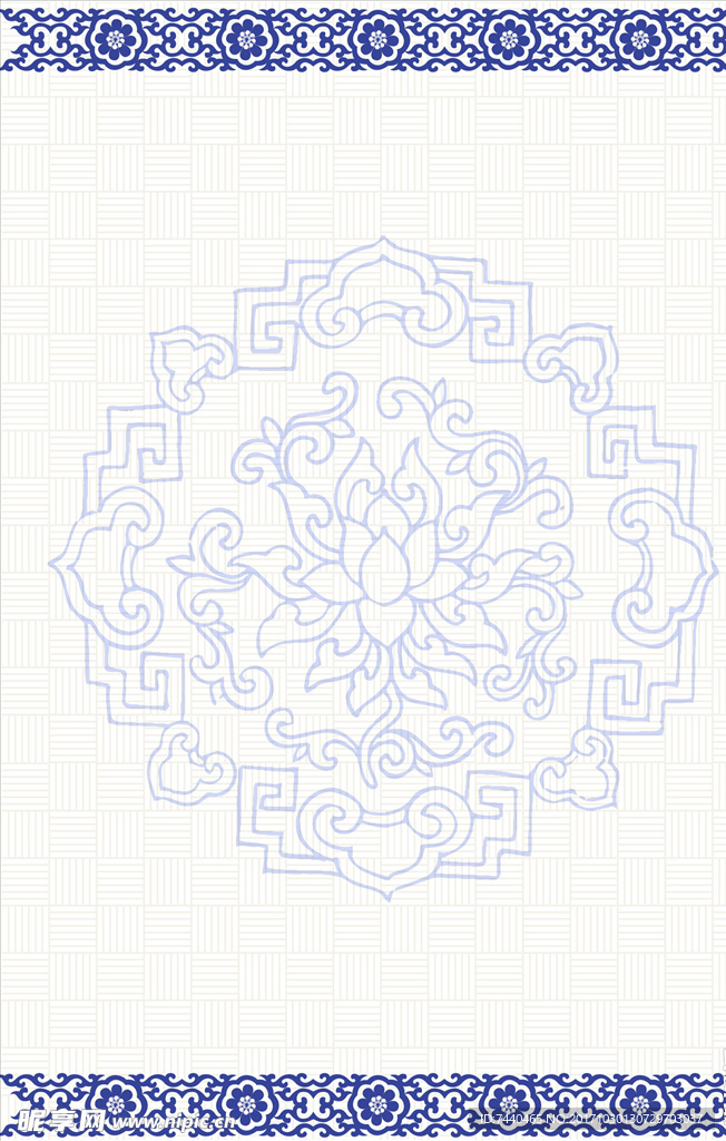 矢量古典青花瓷花纹背景