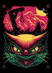 卡通恐怖猫头死神矢量图下载