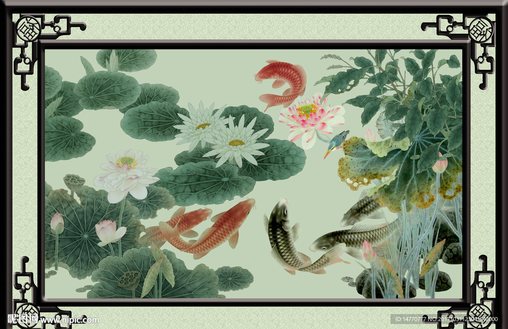 国画荷花