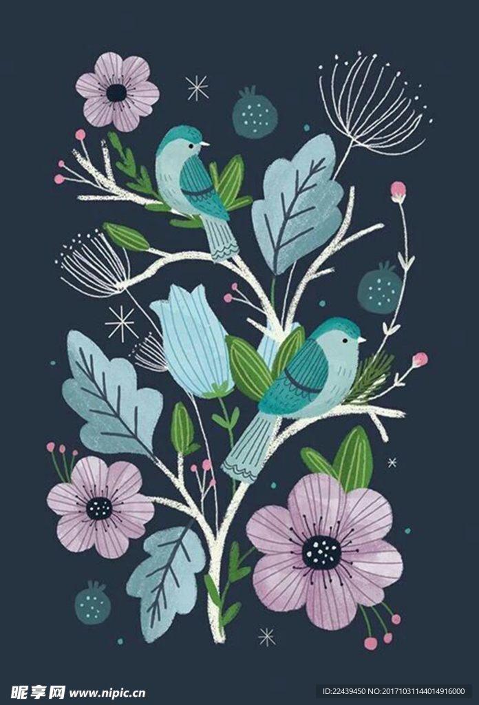 插画花