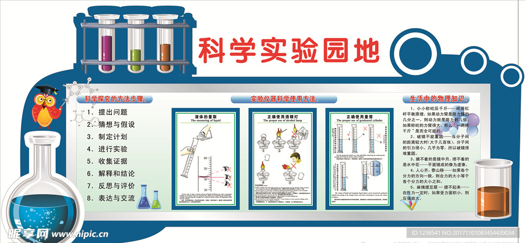 科学实验园地异形看板