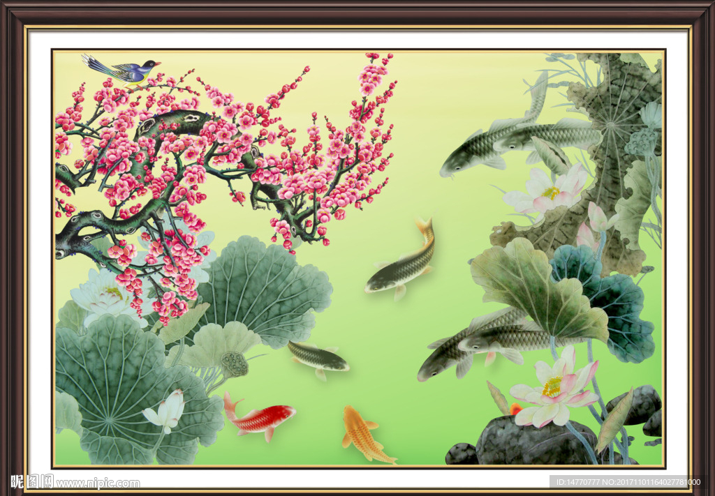 国画荷花