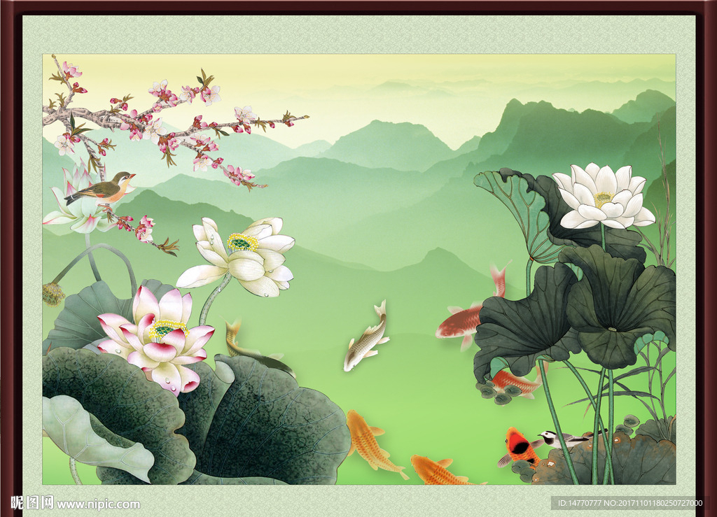 国画荷花