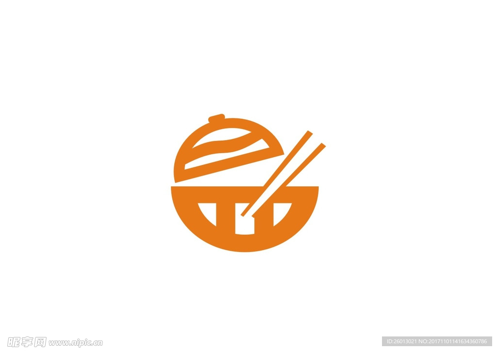 手绘碗筷LOGO