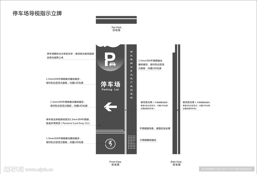 停车场导视指示立牌