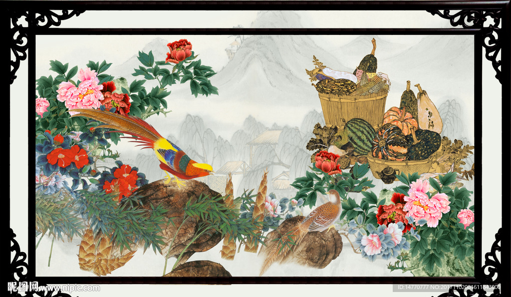 国画牡丹