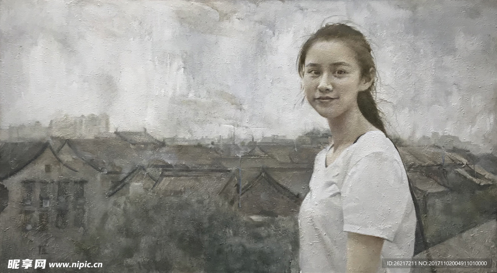 美女油画