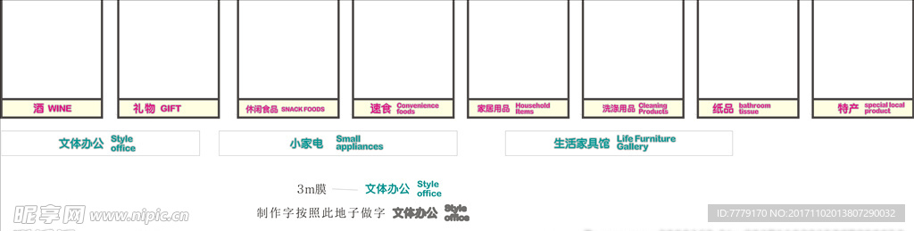 超市指示牌  灯箱