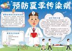 蓝色清新预防夏季传染病电子小报