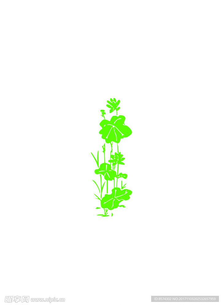 矢量荷简笔图