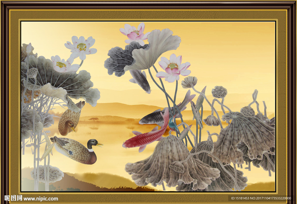 国画荷花
