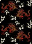 龙花朵花卉刺绣四方连续矢量图