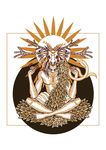 手绘守护神矢量图下载