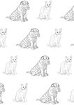 手绘卡通猫狗四方连续底纹