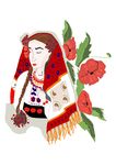 手绘美女插画花朵花卉矢量图下载