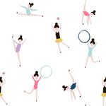 体操人物四方连续底纹