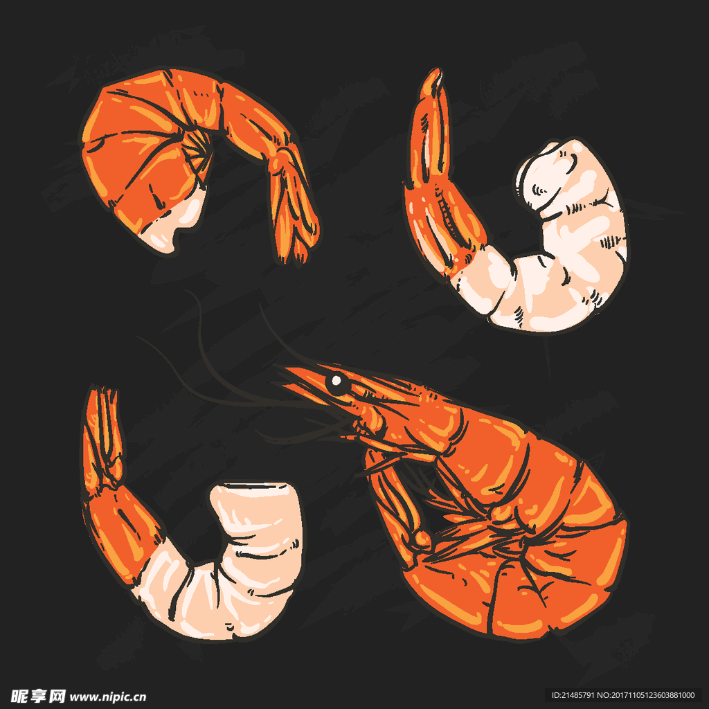 手绘海鲜