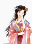 捂嘴偷笑的古装美女