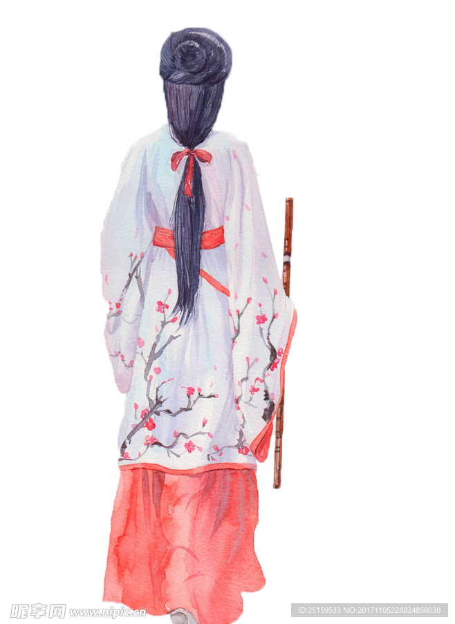 古代女子背影