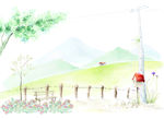 园子手绘背景