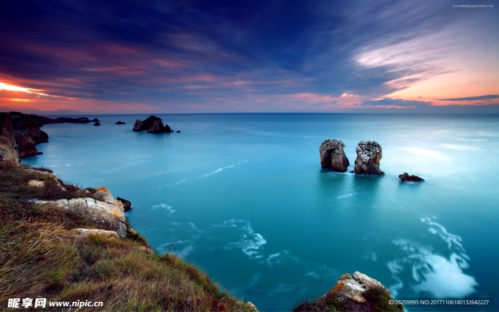 夕阳海景
