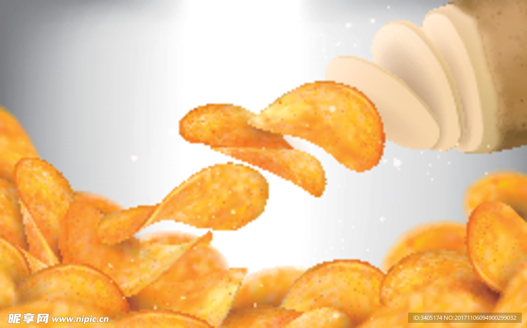 矢量金黄薯片