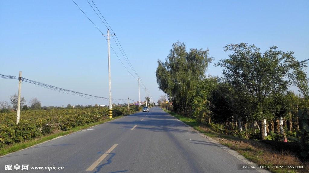 蓝天下的道路美景