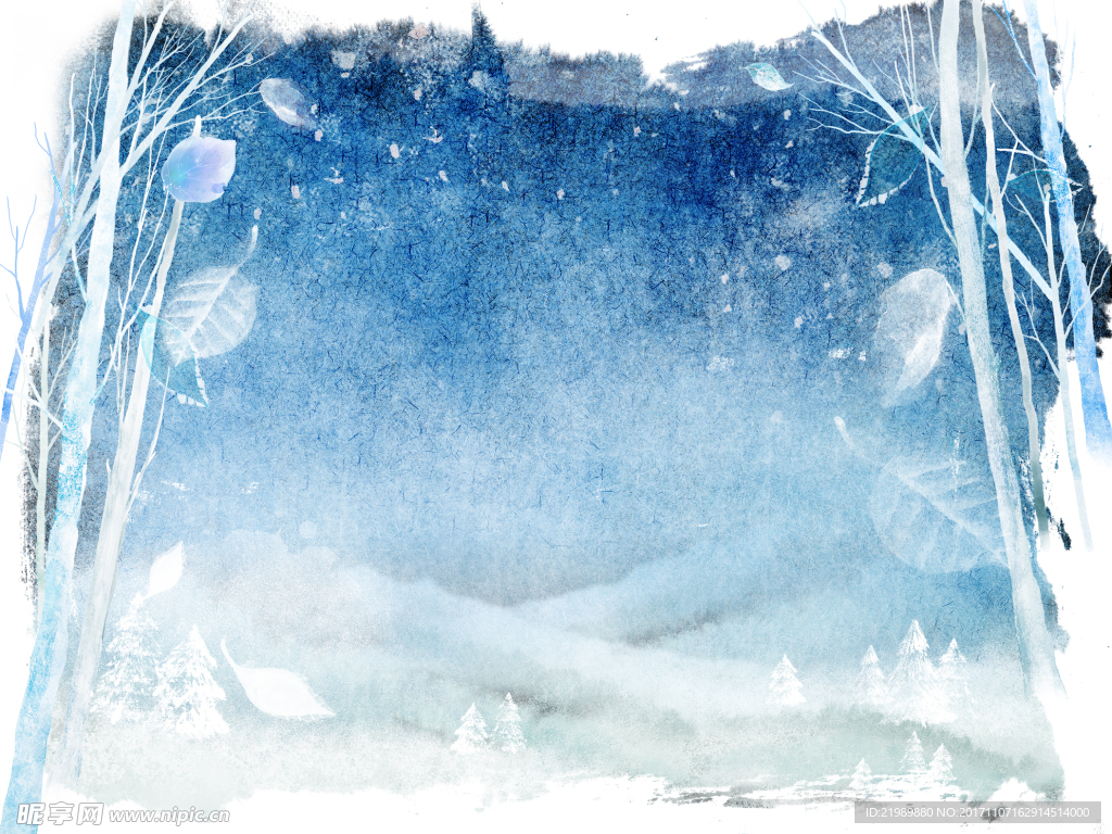 创意冬雪蓝背景图