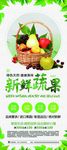 中国风进口蔬果宣传促销海报