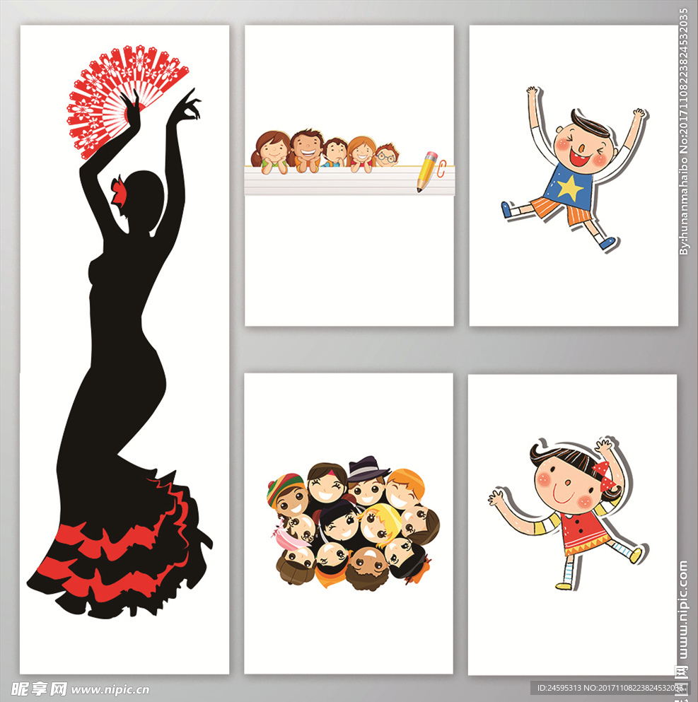 插画女孩 小孩 手绘小孩