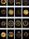 金色徽章logo装饰矢量素材