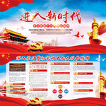 学习十九大报告精神展板PSD素