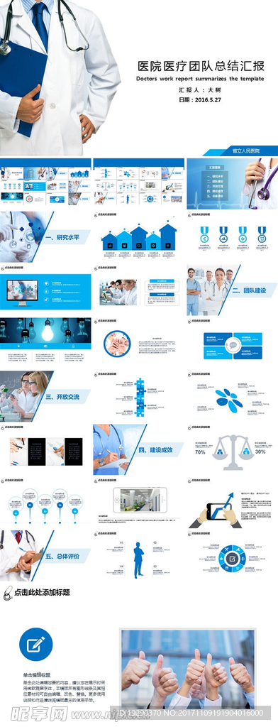 医院医疗团队总结汇报PPT模板