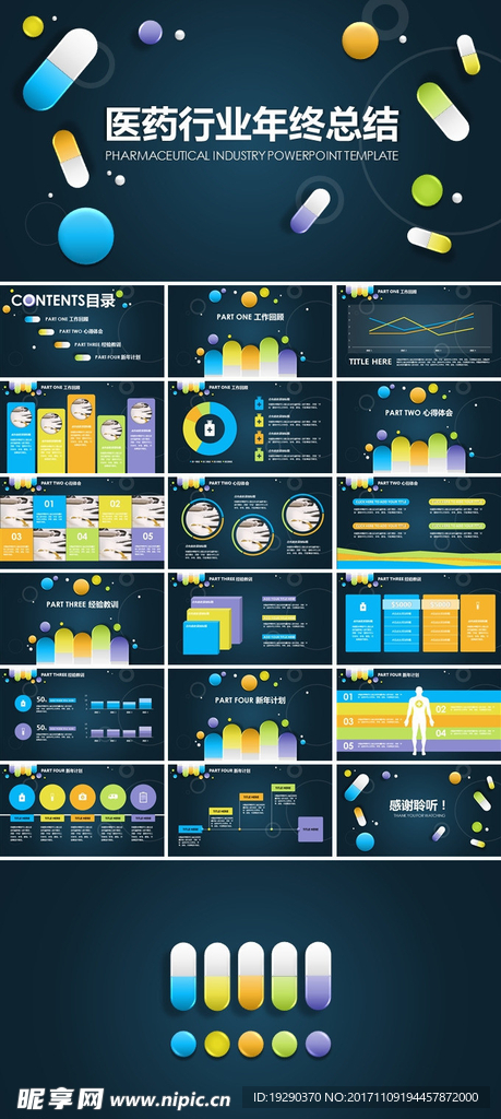 医药行业年终总结PPT模板