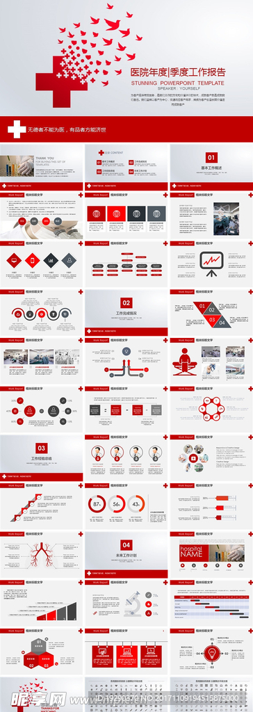 医疗卫生系统总结报告PPT模板
