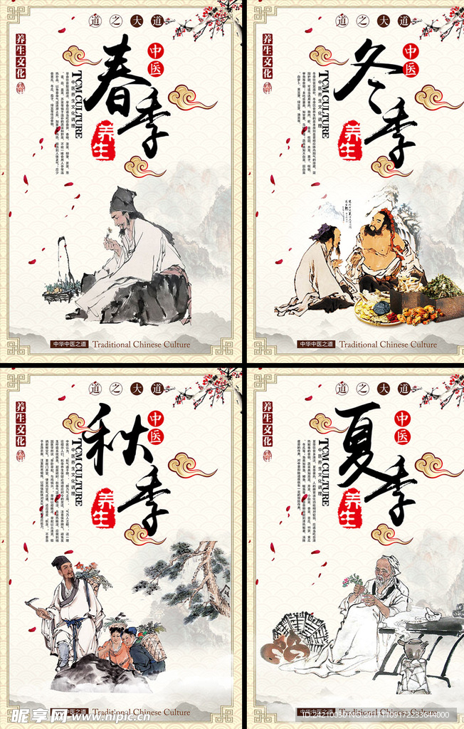 中医四季养生展板