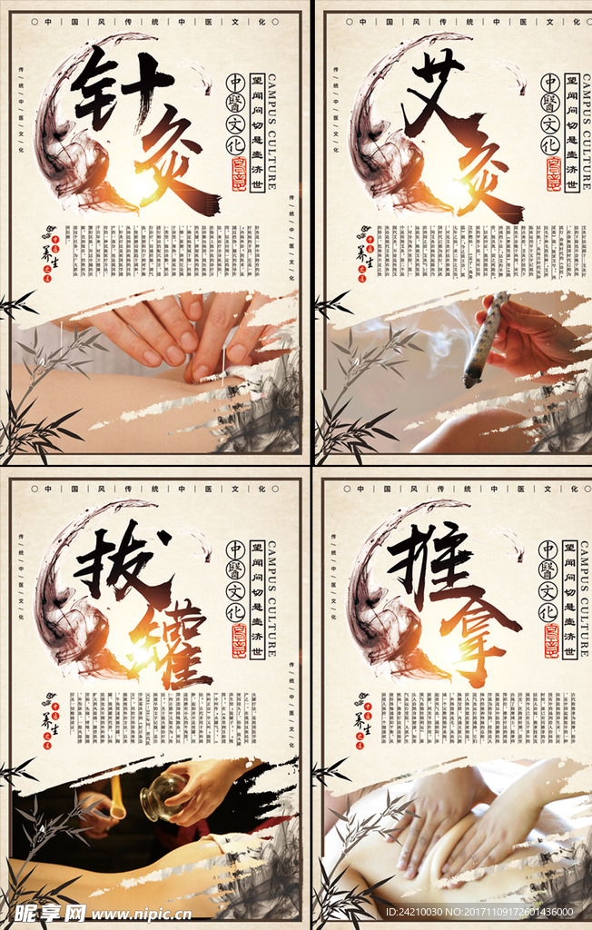 中国风中医文化展板