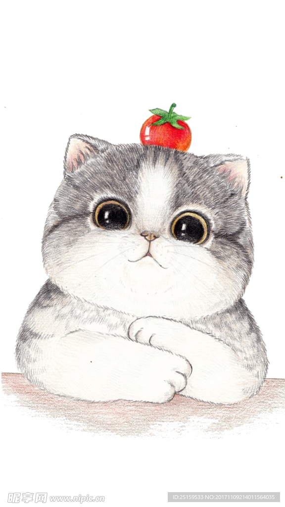 手绘可爱小猫