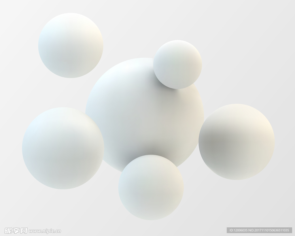 白色3D球体矢量素材