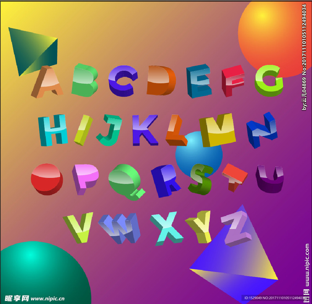 3D英文字母