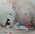 工笔作品之双猫
