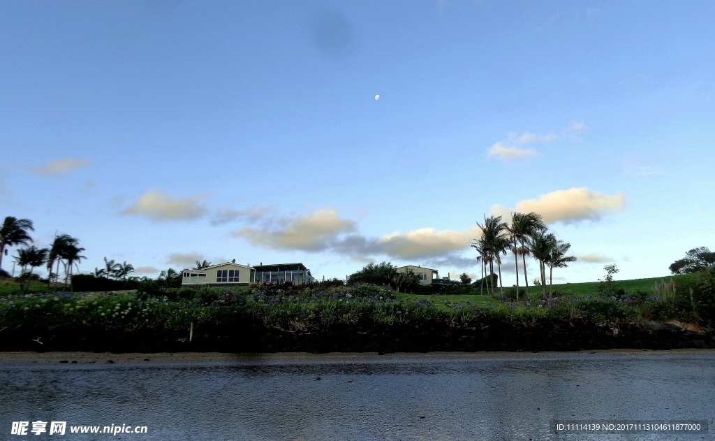 奥克兰海滨黄昏风景