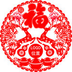 鹿剪纸，2018剪纸，春节剪纸