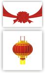 矢量绸带幕布 矢量大红灯笼