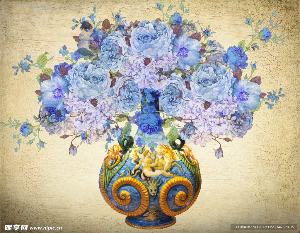 花瓶 复古花瓶 牡丹 欧式花瓶