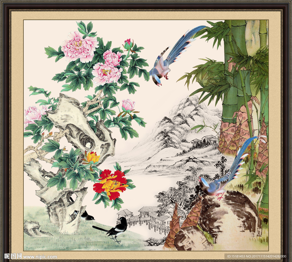 国画牡丹