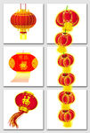 红色灯笼 元旦灯笼素材